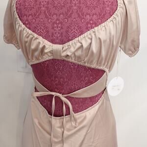 Fiestar SHINY SATINY TAUPE Bikini Top Midi Dress